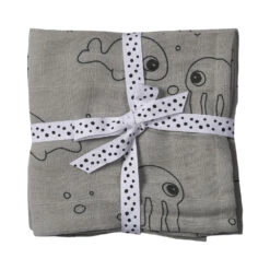 Done By Deer Lot De 2 Langes 70x70cm Sea Friends Grey