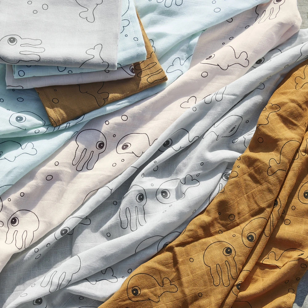 Done By Deer Lot De 2 Langes 70x70cm Sea Friends Grey – Image 2