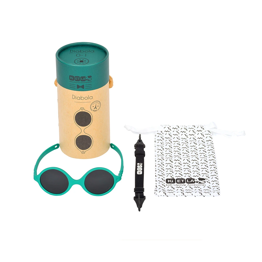 Lunettes De Soleil Bébé 0-1 An Diabola 2.0 Vert Paon – Image 2