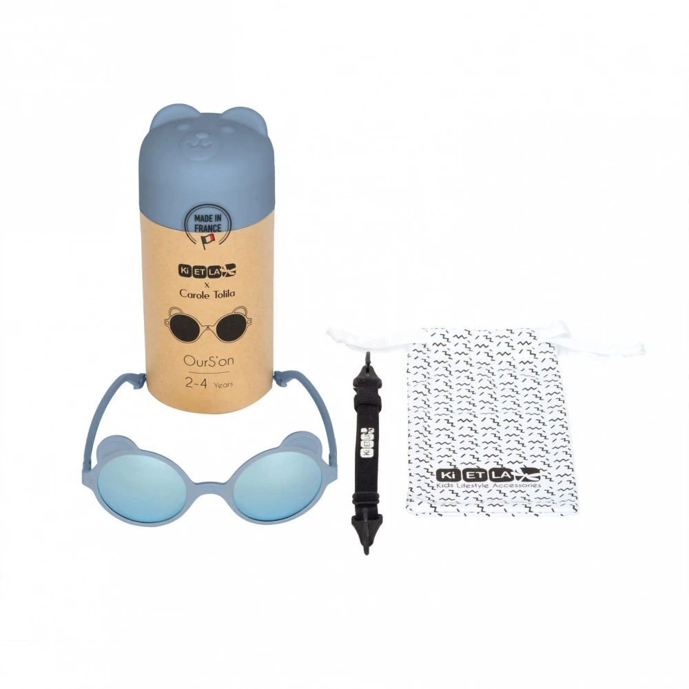 Lunettes De Soleil Enfant 2-4 Ans Ourson Bleu Argenté – Image 2