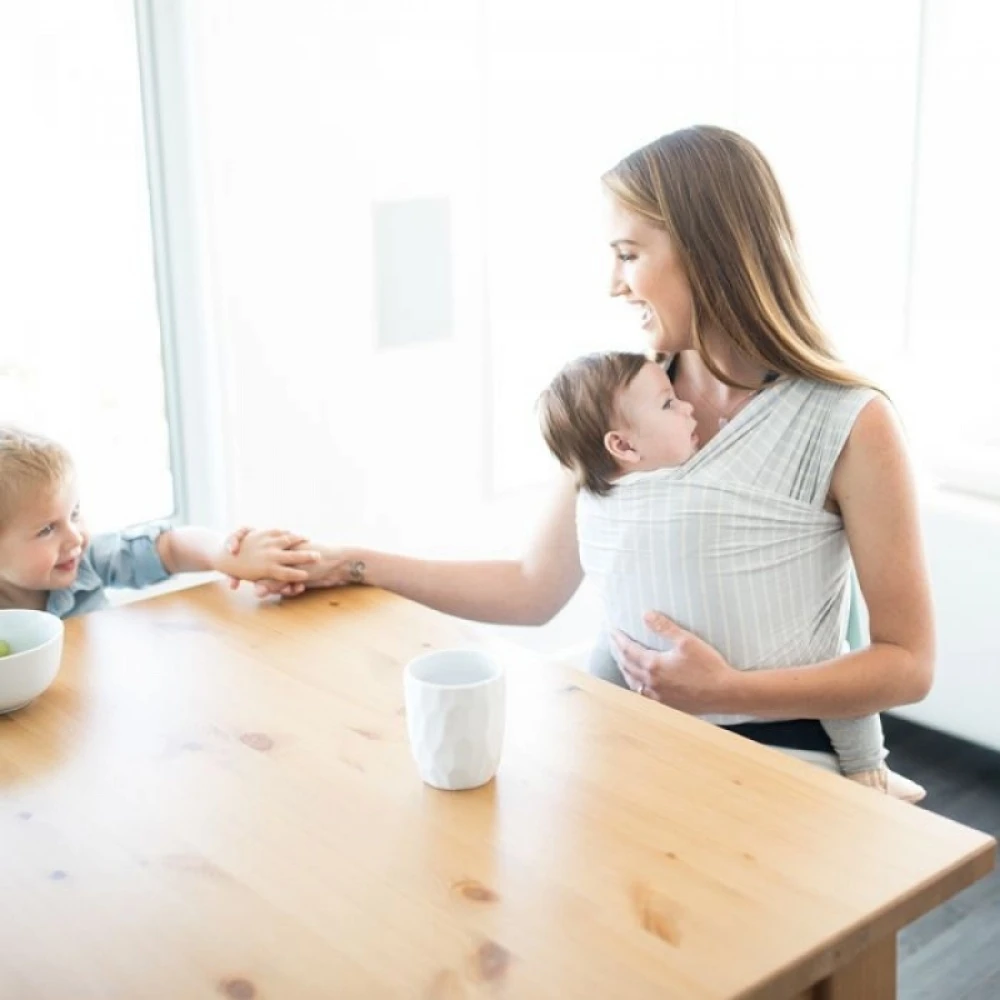 Ergobaby Écharpe De Portage Aura - Gris Rayé – Image 3