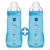 MAM Lot De 2 Biberons Easy Active 330 Ml Bleu Tétine Débit X
