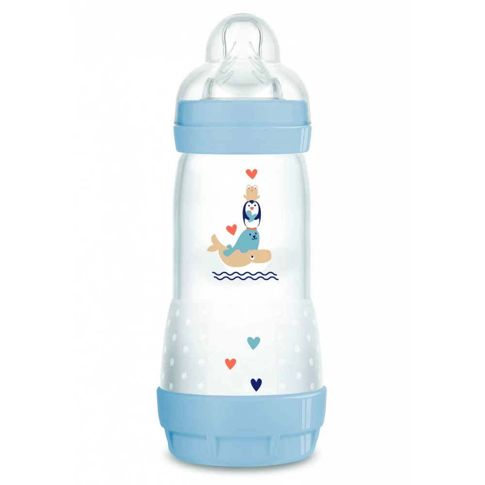 MAM Lot De 2 Biberons Anti-colique 320ml Easy Start Bleu Et Vert – Image 2