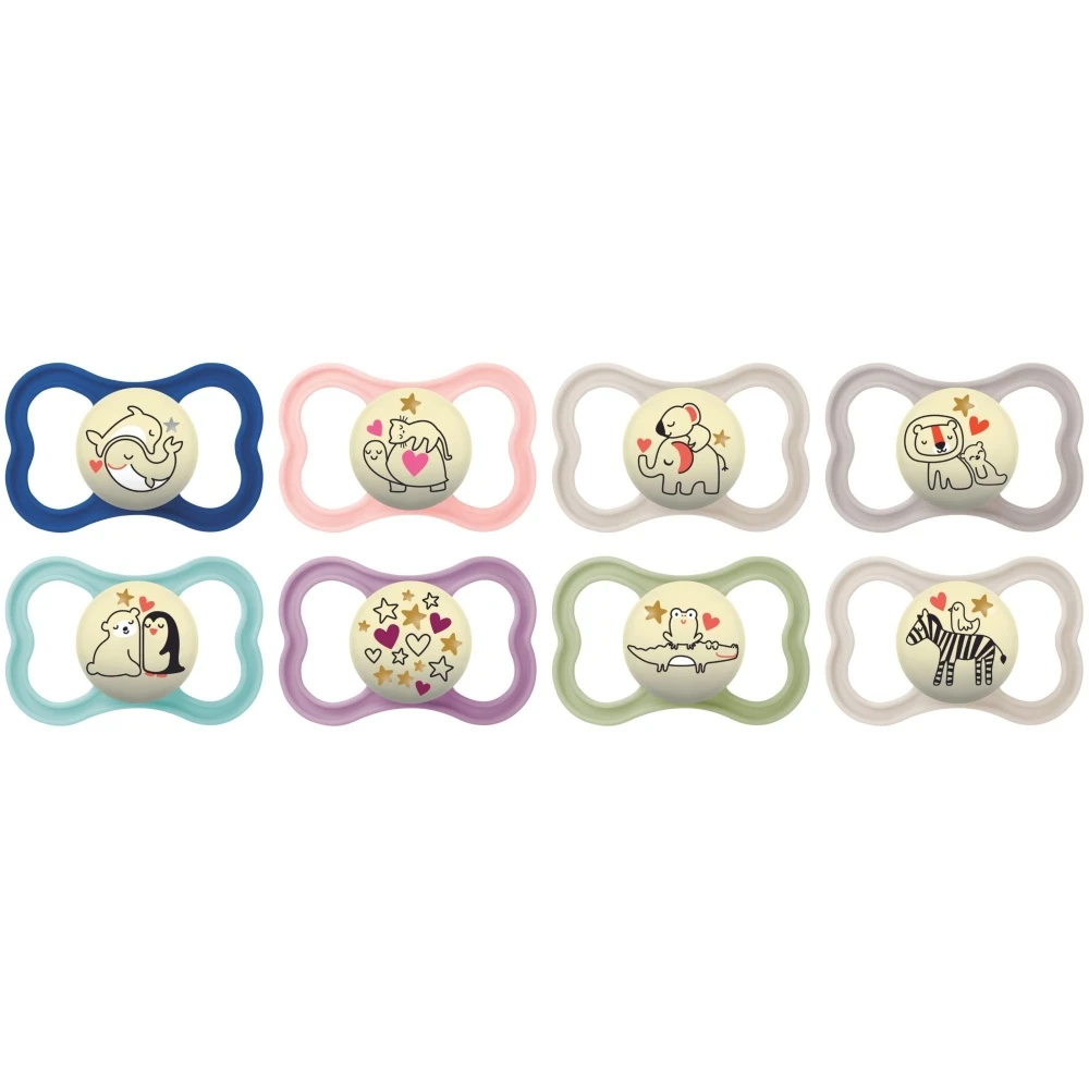 MAM Lot De 2 Sucettes Supreme Nuit 18 Mois + Silicone Coloris Aléatoires