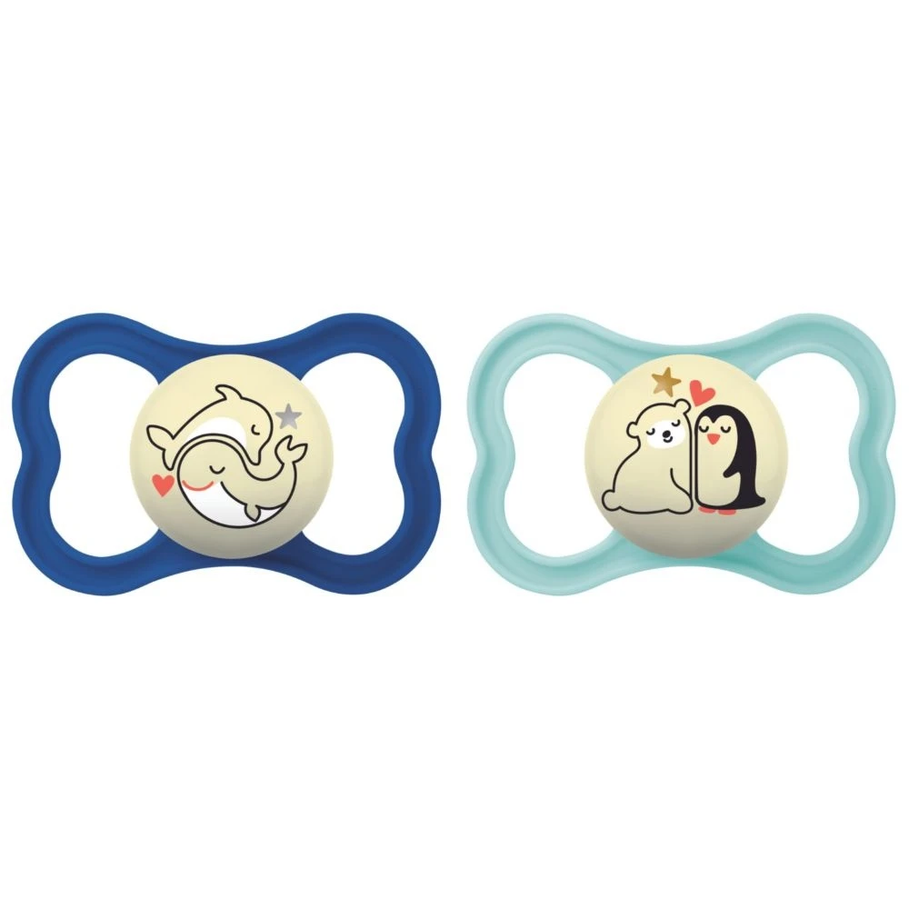 MAM Lot De 2 Sucettes Supreme Nuit 18 Mois + Silicone Coloris Aléatoires – Image 2