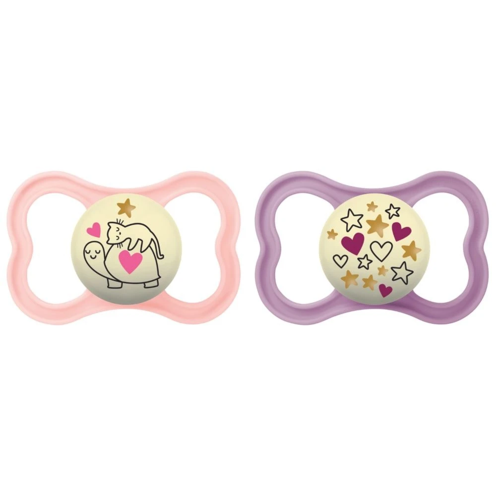 MAM Lot De 2 Sucettes Supreme Nuit 18 Mois + Silicone Coloris Aléatoires – Image 3