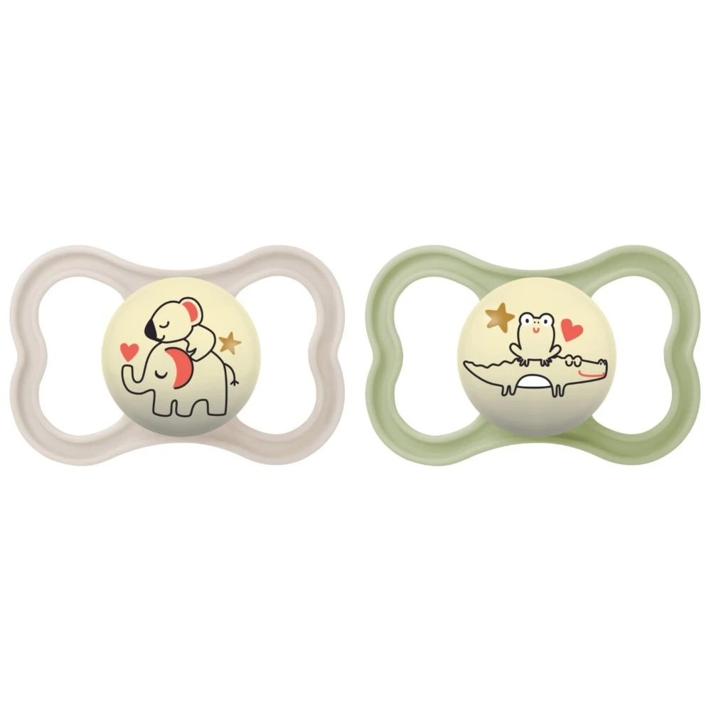 MAM Lot De 2 Sucettes Supreme Nuit 18 Mois + Silicone Coloris Aléatoires – Image 4