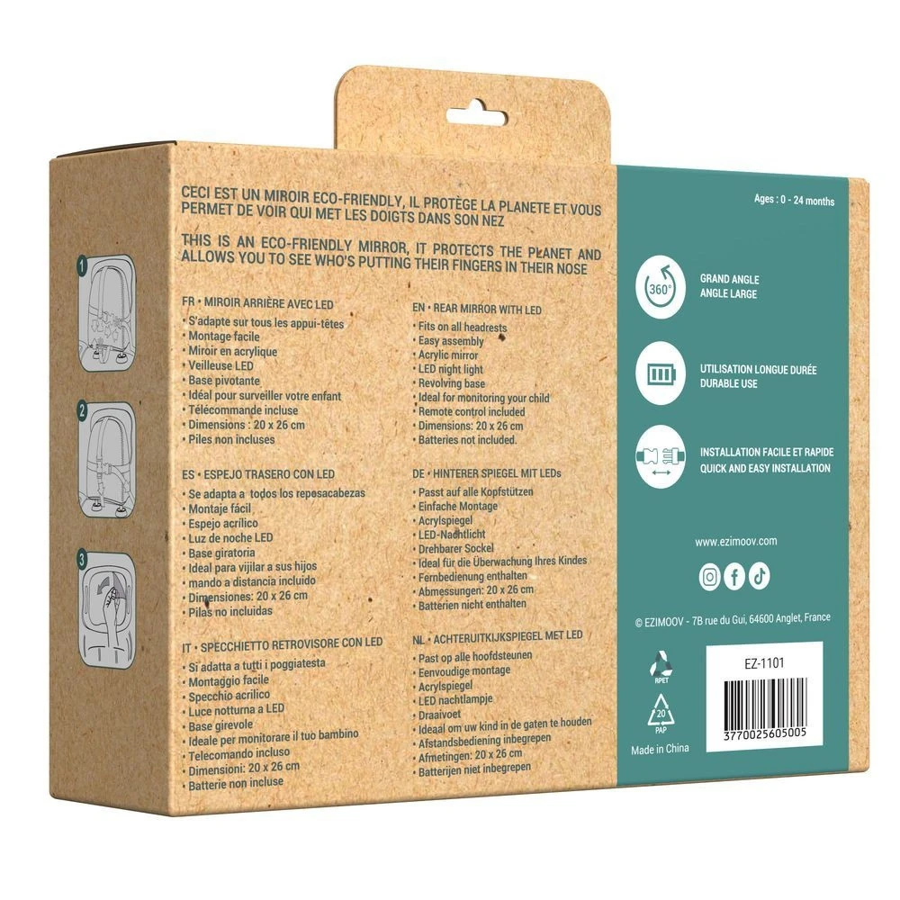 Rétroviseur Bébé Ezi Mirror Led - Eco Friendly – Image 11