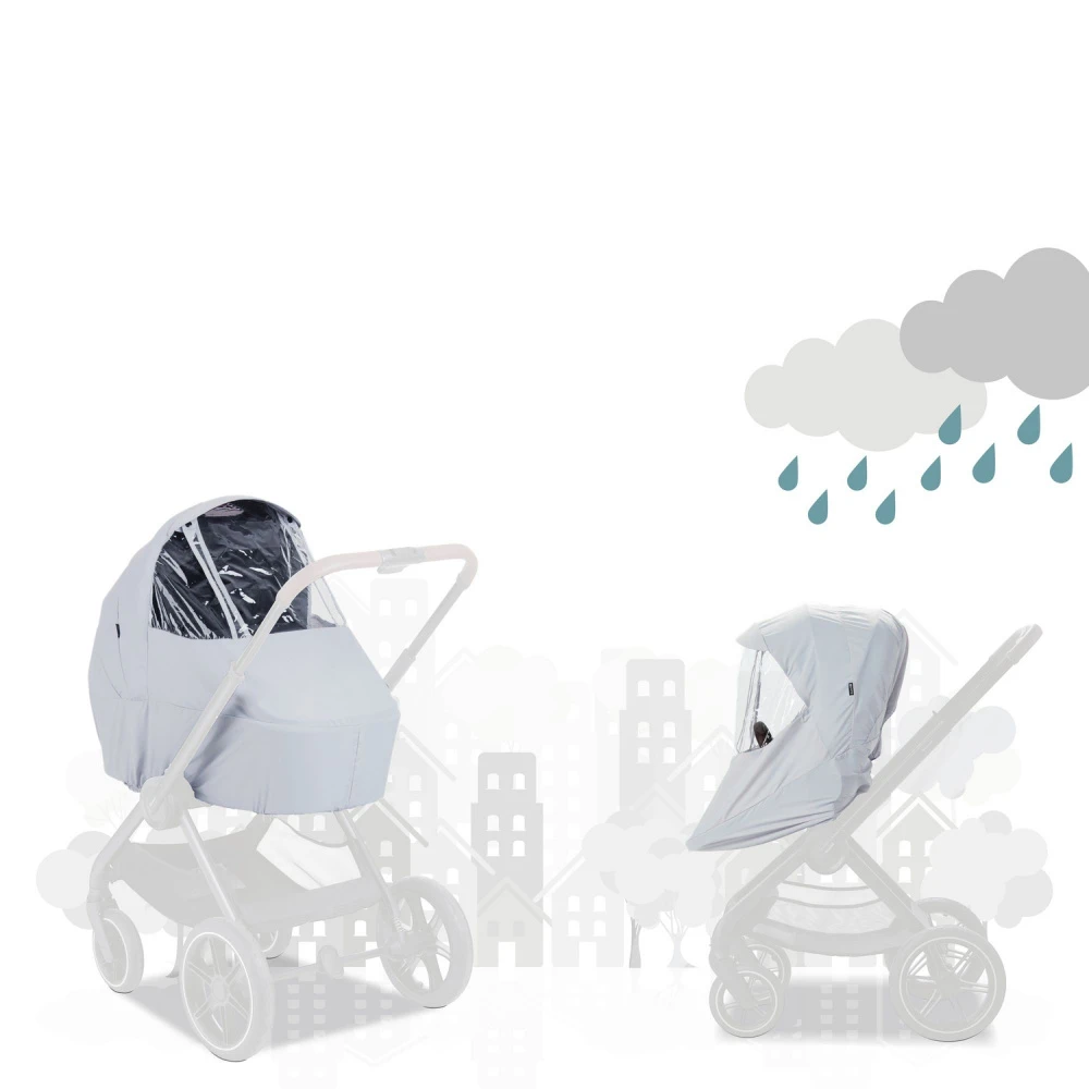 HAUCK Habillage Pluie Poussette Walk N Care Grey – Image 4