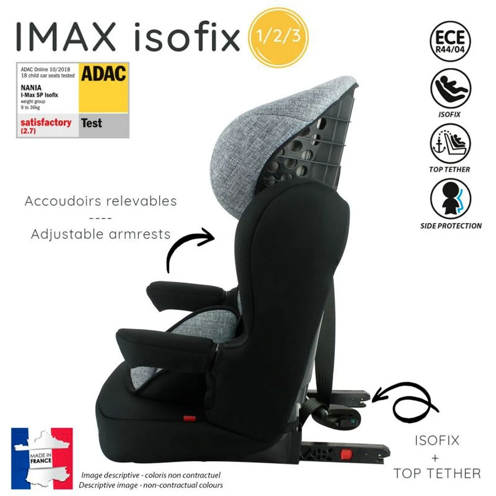 Siège Auto Imax Isofix Luxe Gris - Groupe 1/2/3 – Image 2