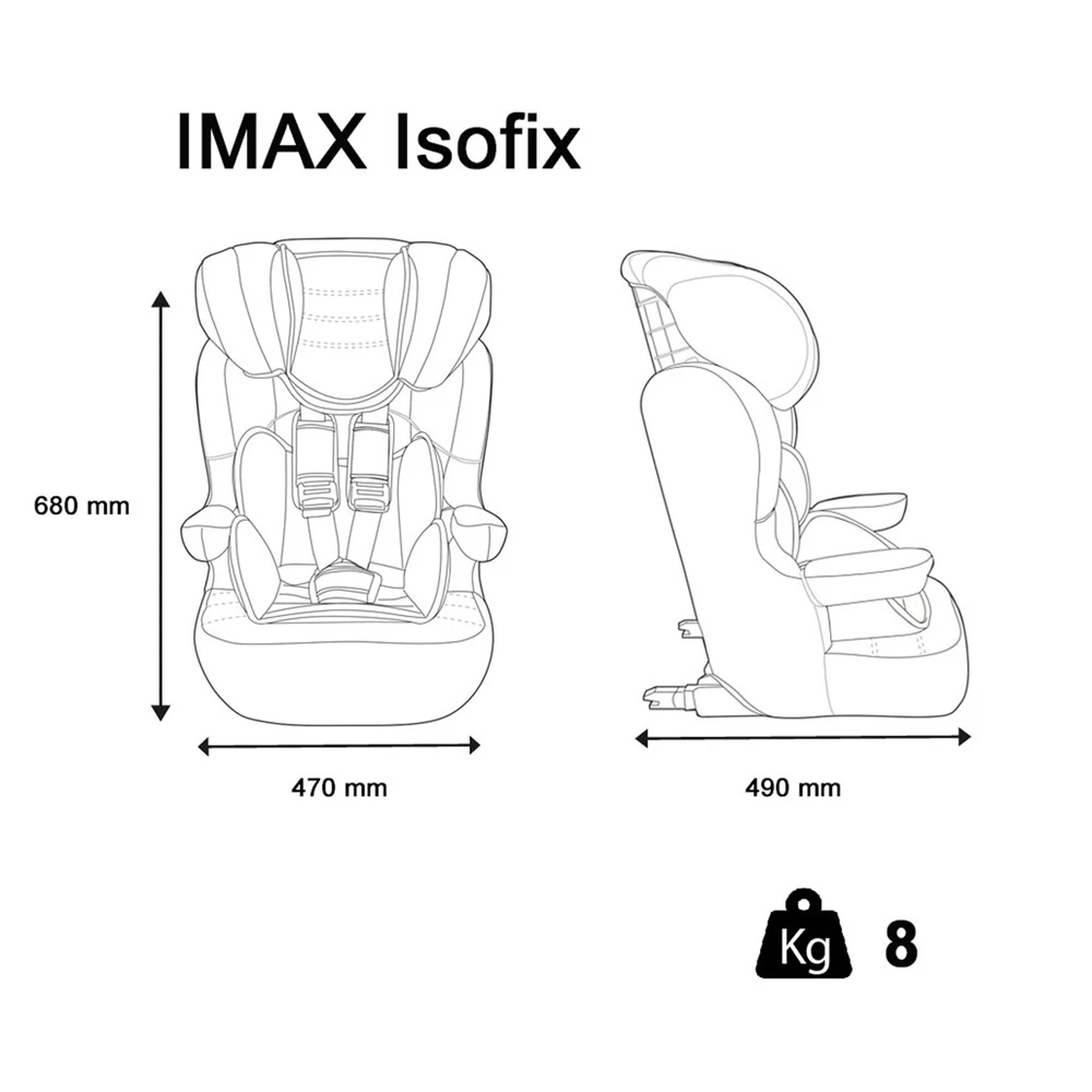 Siège Auto Imax Isofix Luxe Gris - Groupe 1/2/3 – Image 5