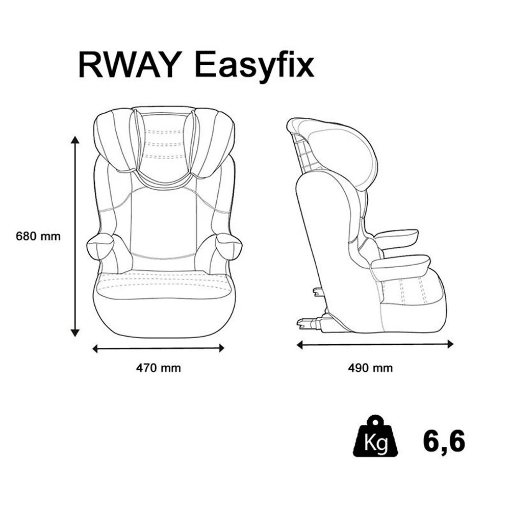 Siège Auto Rway Easyfix Luxe Gris - Groupe 2/3 – Image 3