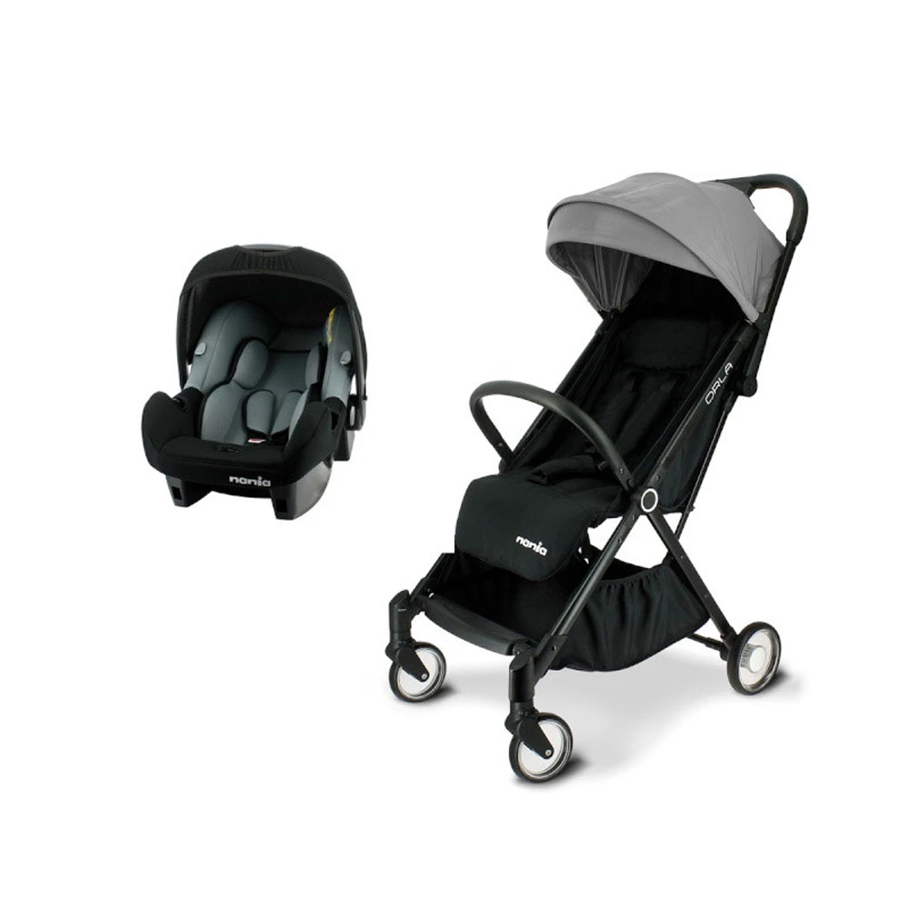 Poussette Combiné 2en1 Orla + Siège Auto Beone Groupe 0 Gris