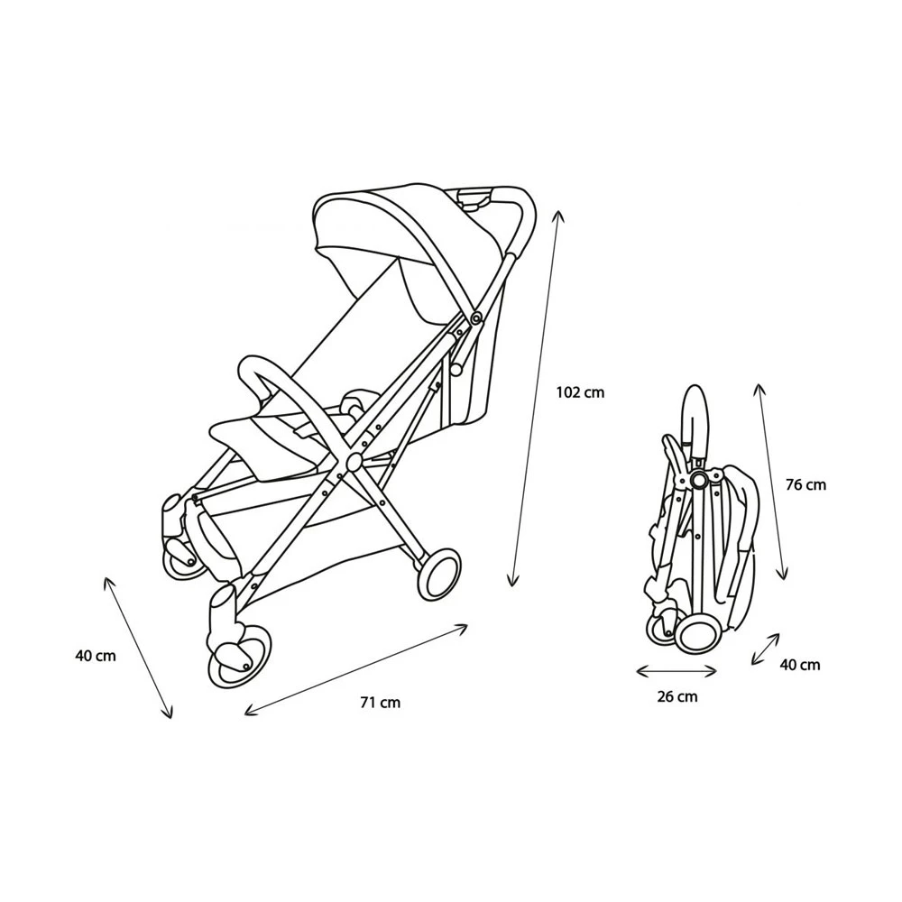 Poussette Combiné 2en1 Orla + Siège Auto Beone Groupe 0 Gris – Image 5