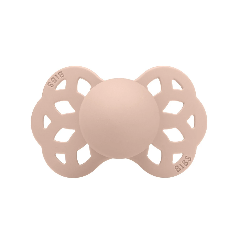 BIBS Pack De 2 Sucettes Infinity Silicone Anatomique 0-6 Mois Ivory Et Blush – Image 2