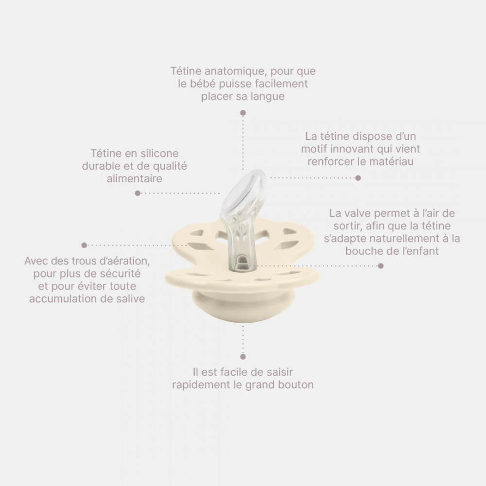 BIBS Pack De 2 Sucettes Infinity Silicone Anatomique 6 Mois+ Blush Et Woodchuck – Image 7