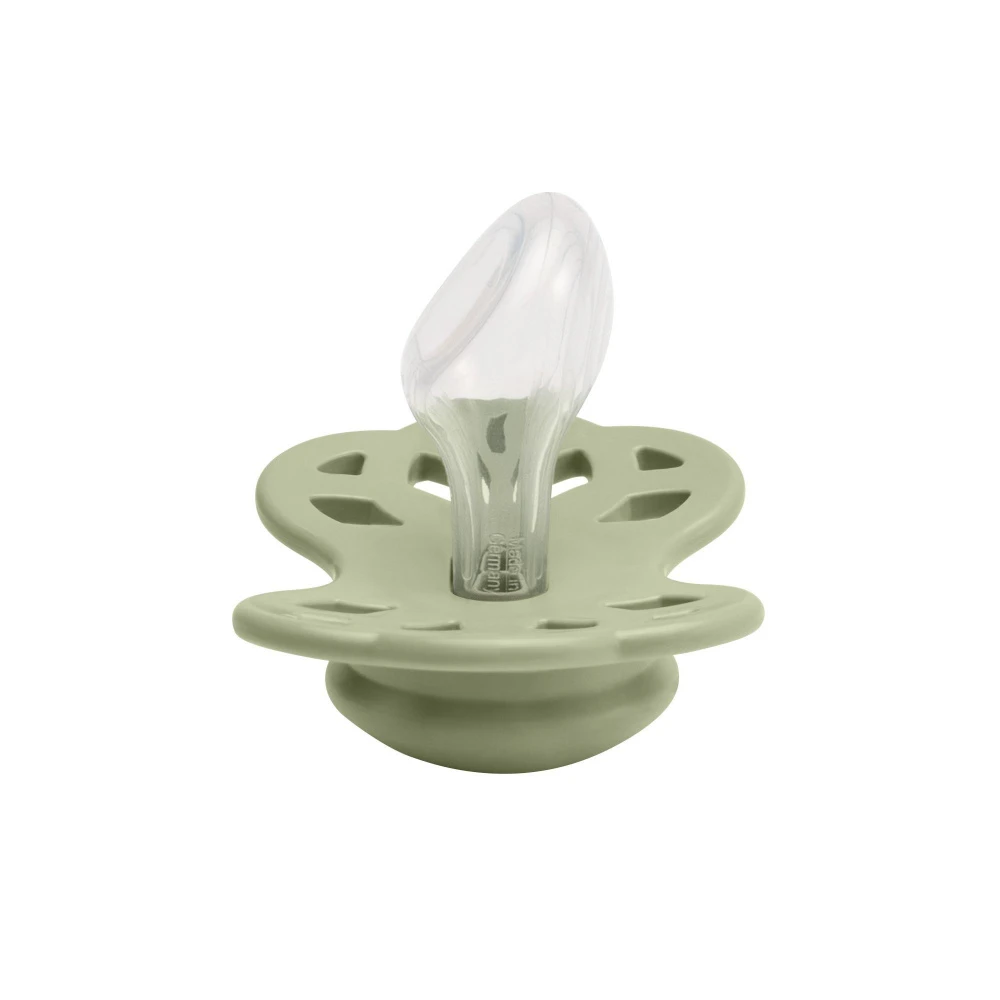 BIBS Pack De 2 Sucettes Infinity Silicone Anatomique 6 Mois+ Ivory Et Sage – Image 3