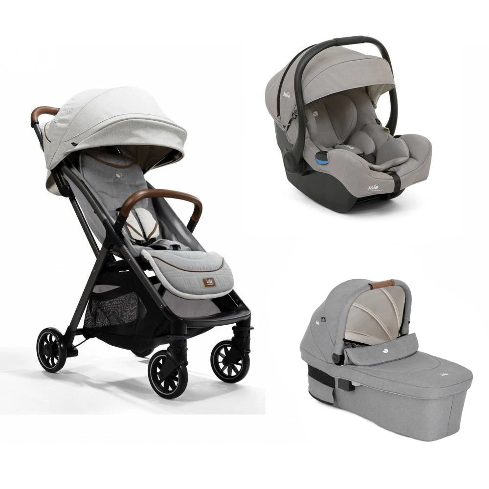 Joie Pack Trio Poussette Parcel Signature Oyster + Siège Auto I-gemm 3 Pebble + Nacelle Ramble Signature Xl Oyster
