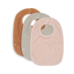 Jollein Lot De 3 Bavoirs éponge Pink/nougat/caramel
