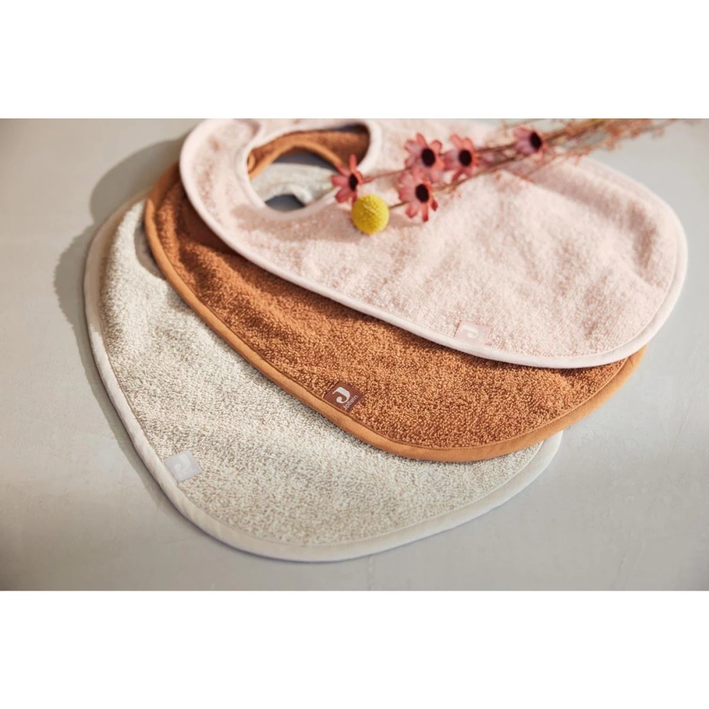 Jollein Lot De 3 Bavoirs éponge Pink/nougat/caramel – Image 2