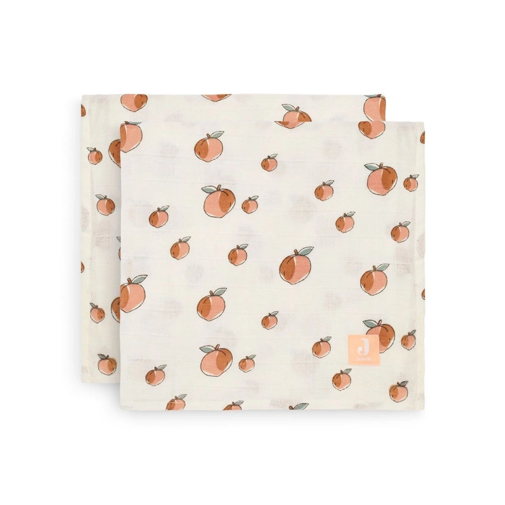 Jollein Lot De 2 Langes Coton Hydrophile 115x115 Cm Peach