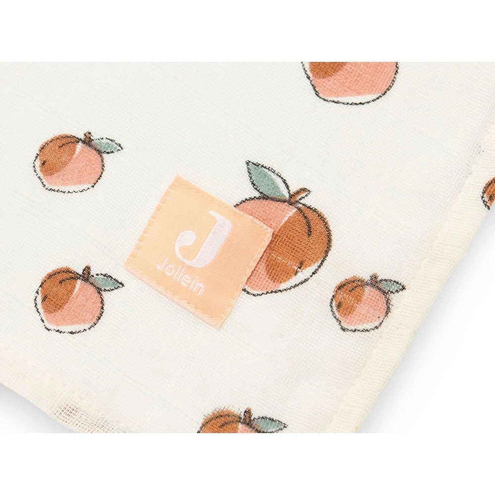 Jollein Lot De 2 Langes Coton Hydrophile 115x115 Cm Peach – Image 3