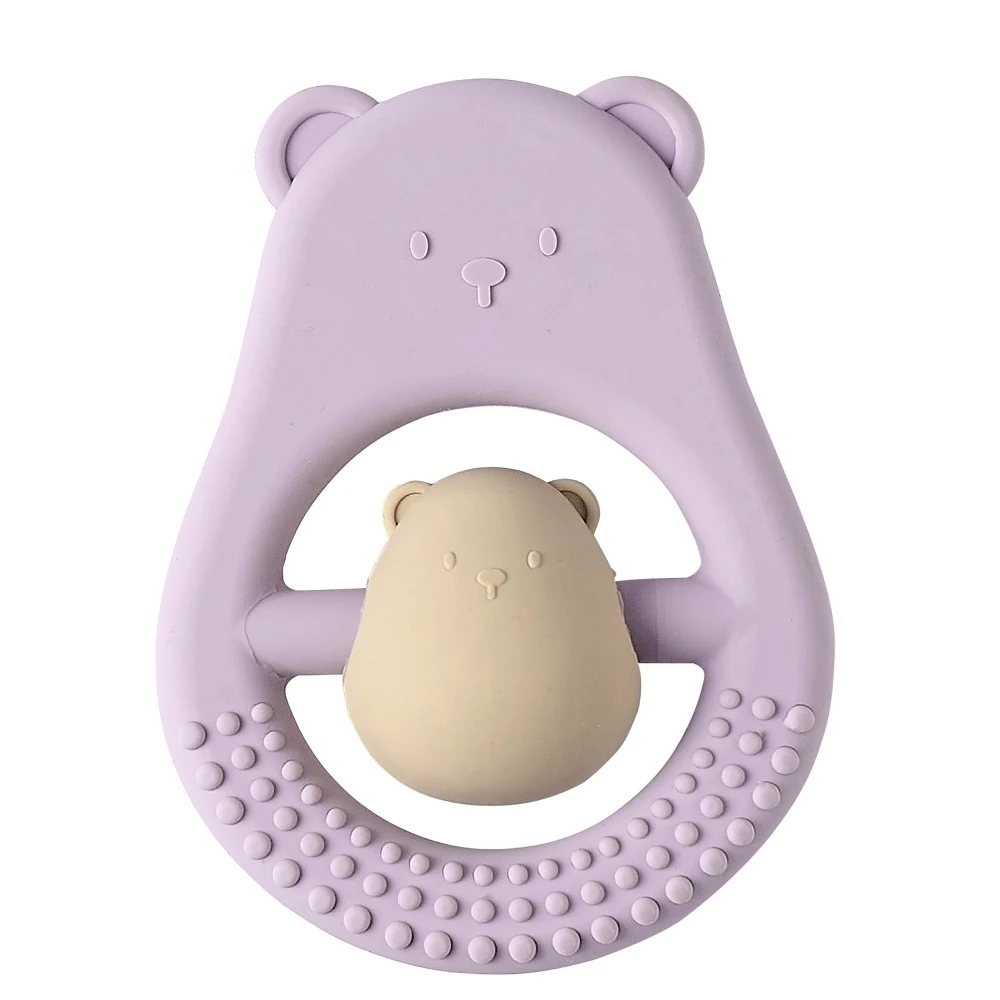 NATTOU Anneau Hochet Silicone Maman Et Bébé Lilas