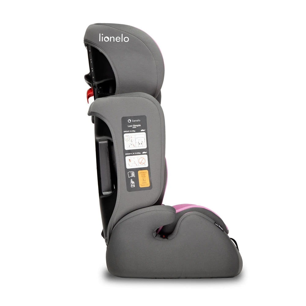 Lionelo Siège Auto Levi Simple Candy Pink - Groupe 1/2/3 – Image 4