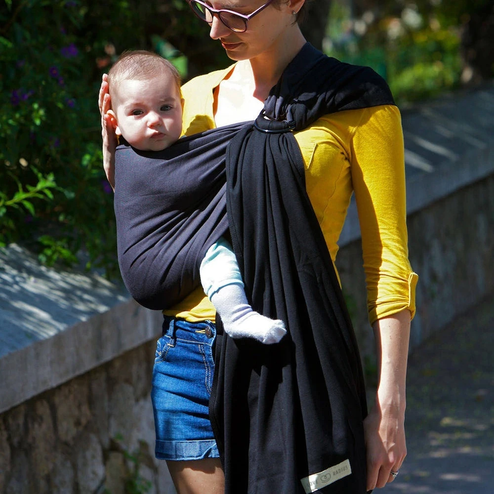Echarpe De Portage Sans Nœud - Anthracite, Noir (réversible) – Image 2