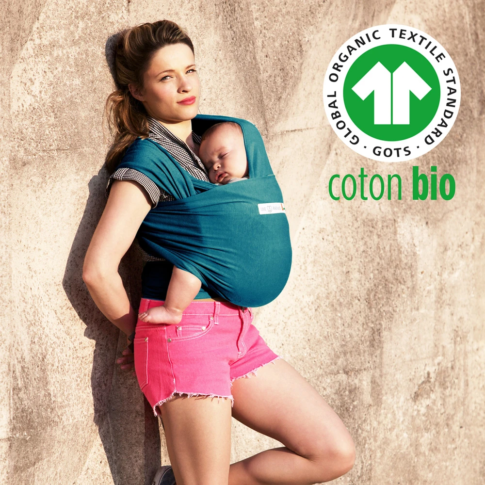 Echarpe De Portage Basic Bio Bleu Rétro – Image 9