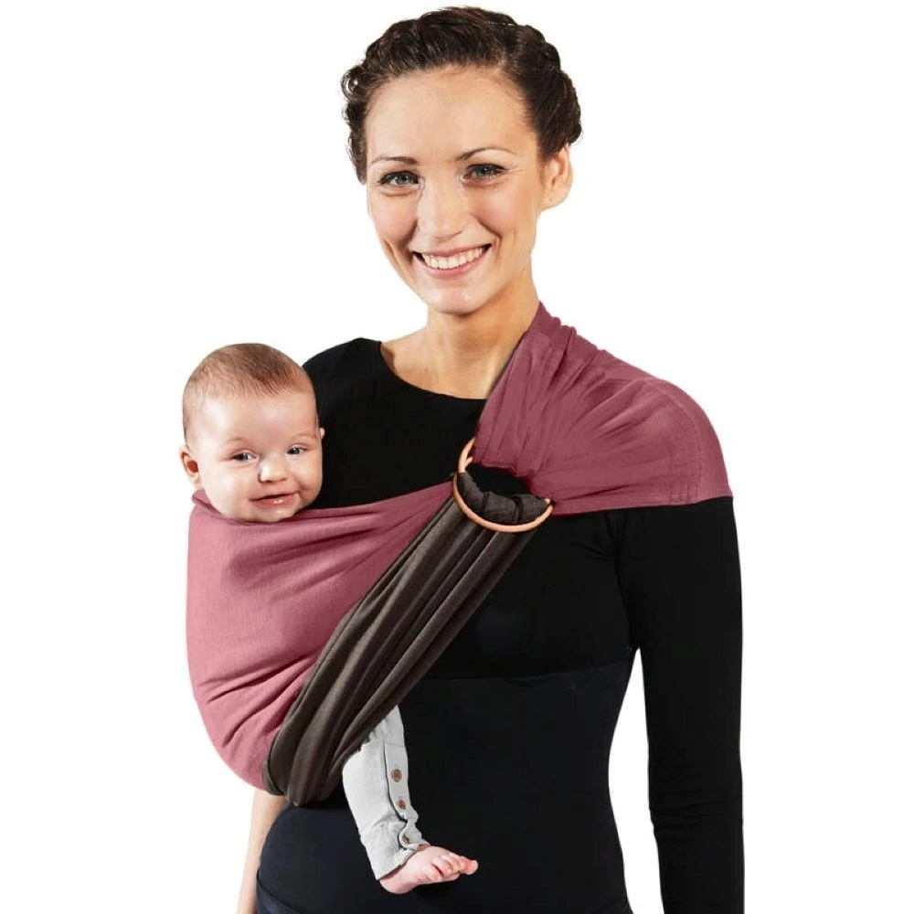 Petite écharpe De Portage Sans Nœud Rosé Et Pécan – Image 2