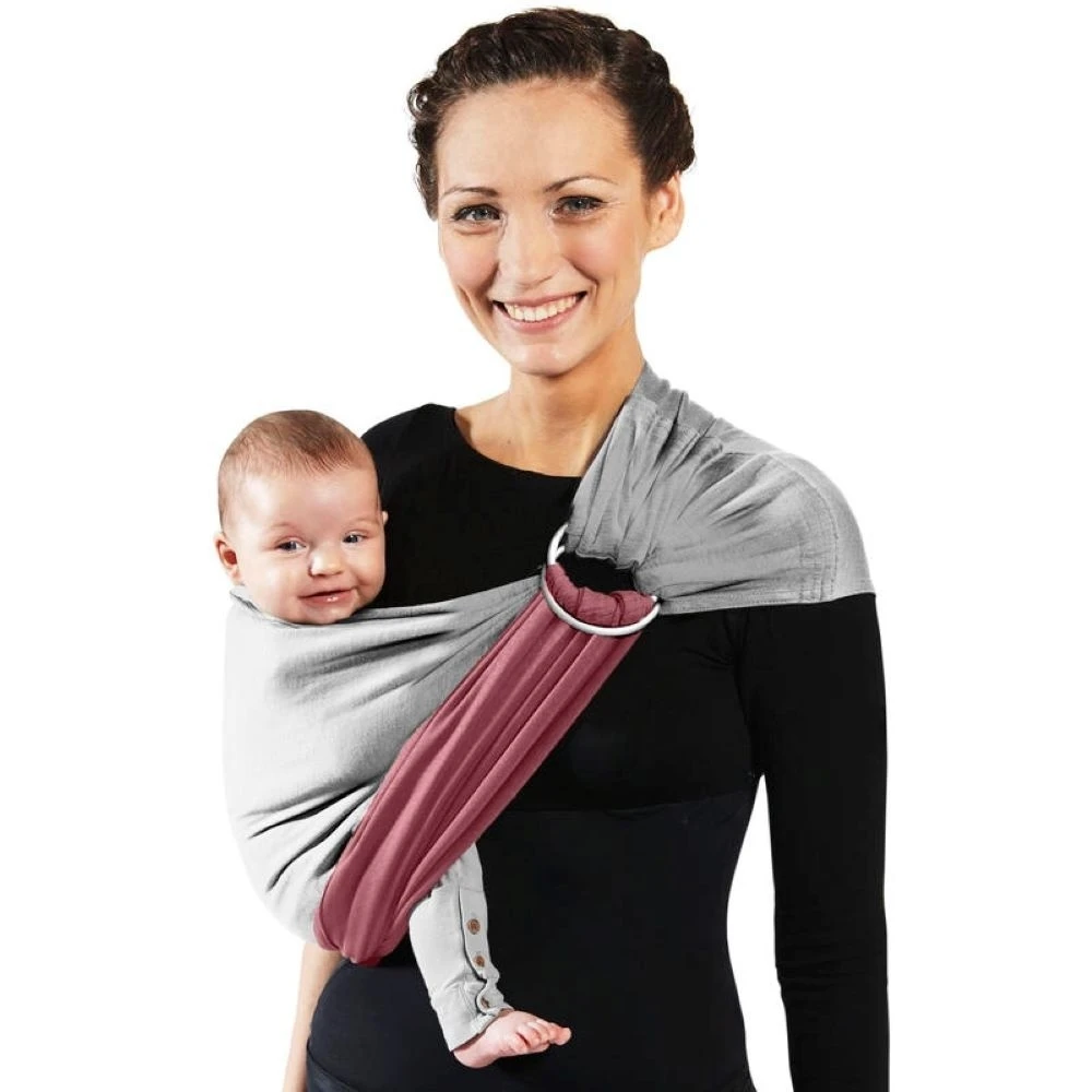 Petite écharpe De Portage Sans Nœud Chiné Et Rosé – Image 2