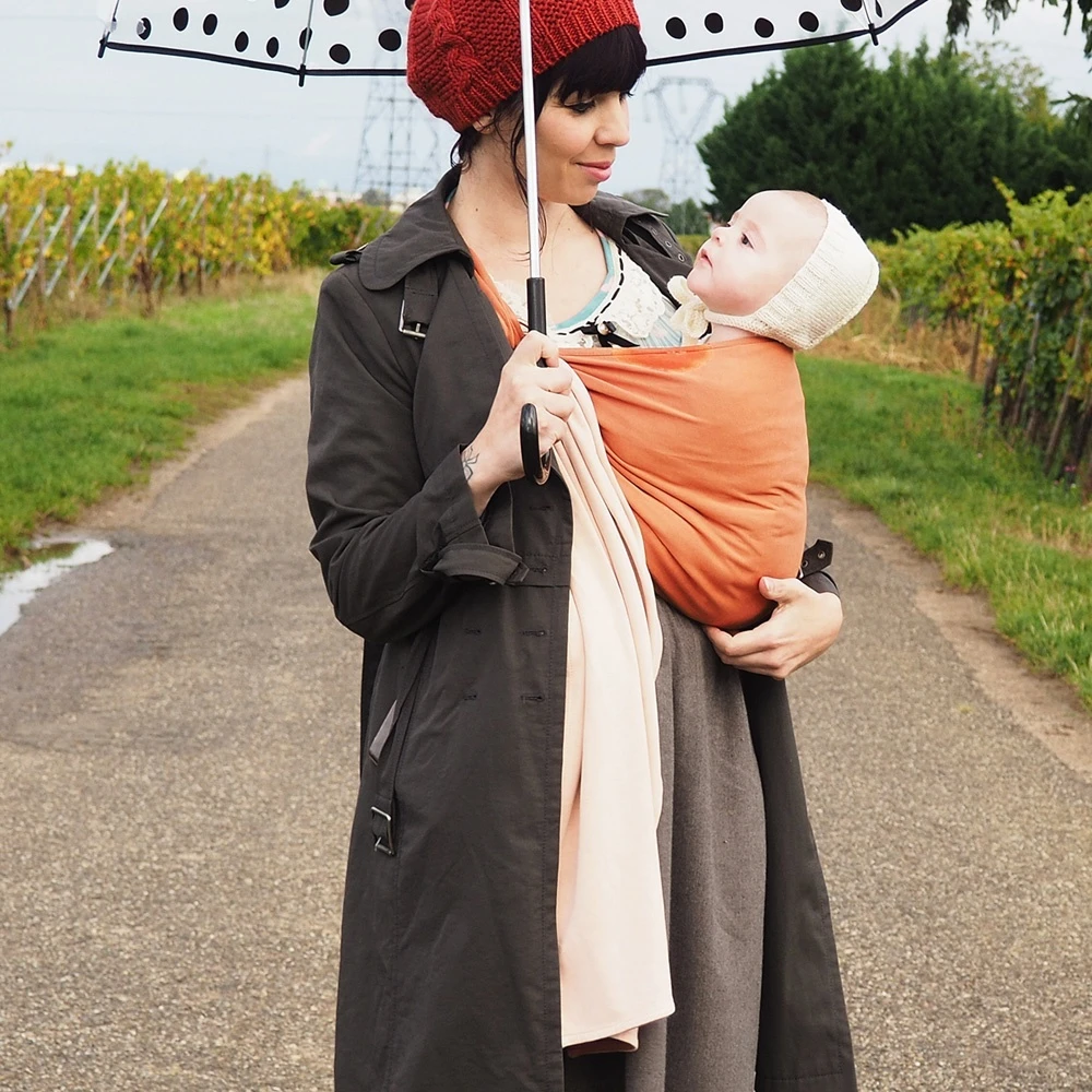 Echarpe De Portage Sans Nœud - Nude, Caramel (réversible) – Image 2