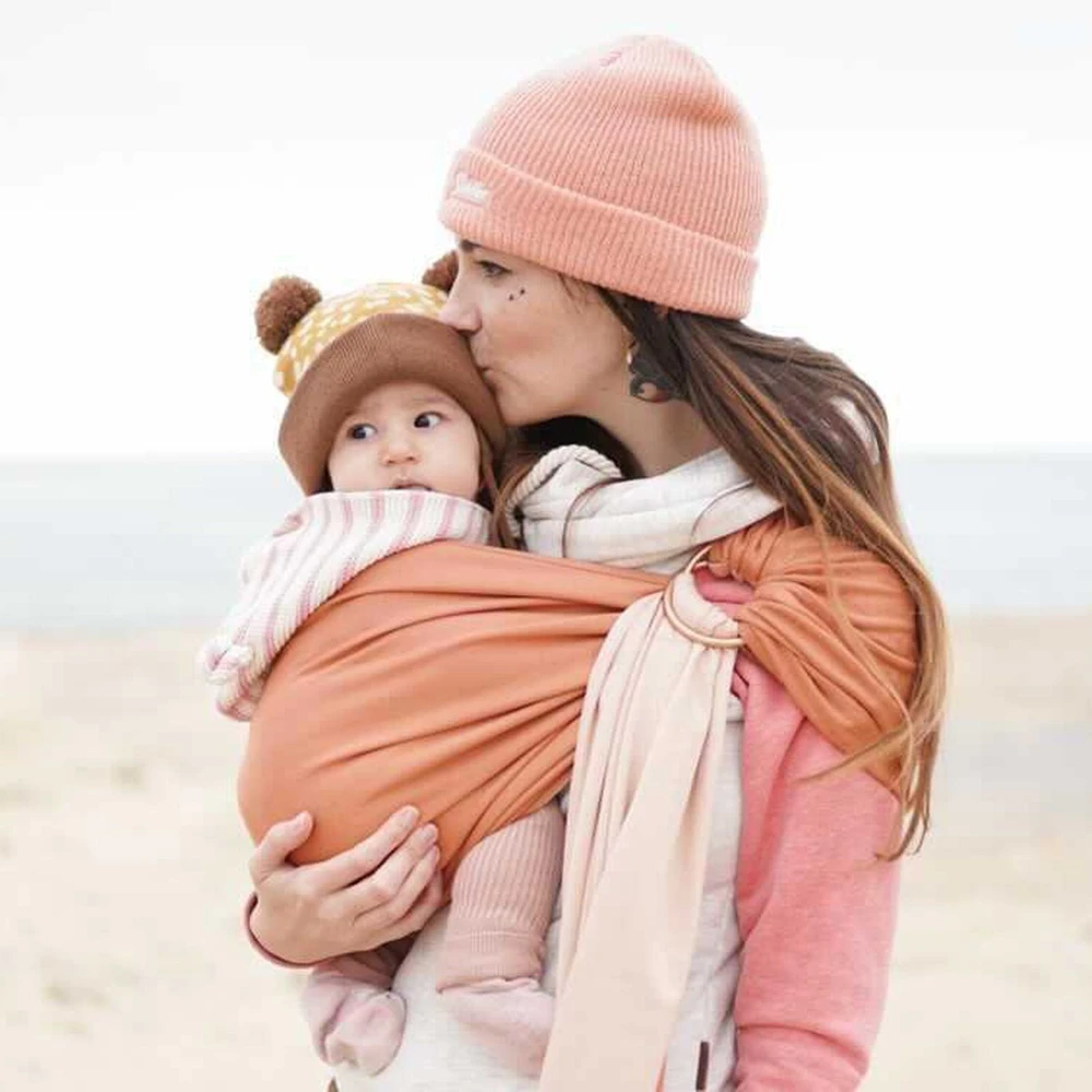 Echarpe De Portage Sans Nœud - Nude, Caramel (réversible) – Image 3