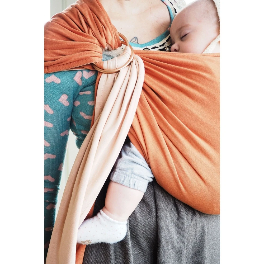 Echarpe De Portage Sans Nœud - Nude, Caramel (réversible) – Image 4