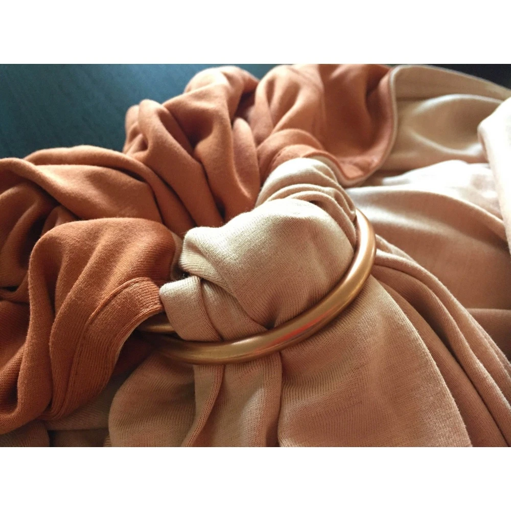 Echarpe De Portage Sans Nœud - Nude, Caramel (réversible) – Image 5