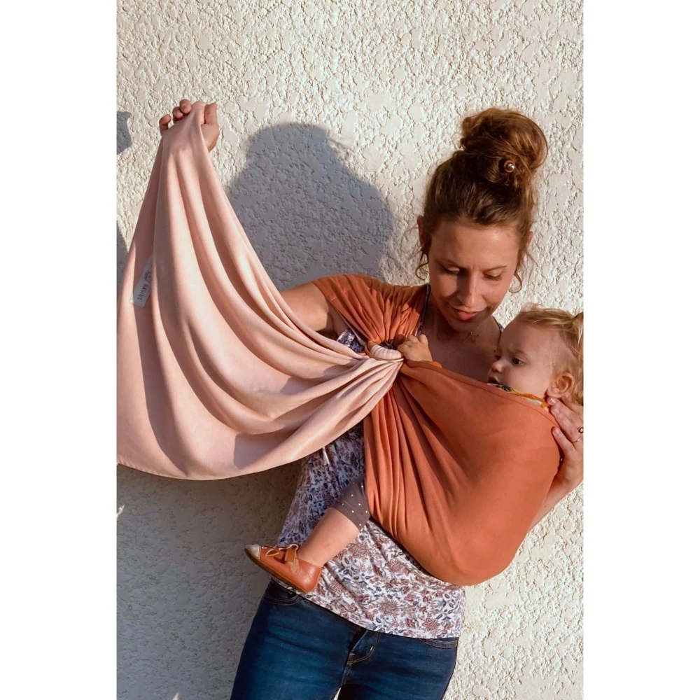 Echarpe De Portage Sans Nœud - Nude, Caramel (réversible) – Image 6