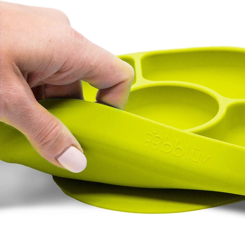 Coffret Assiette Et Cuillère En Silicone Yümi Lime – Image 4