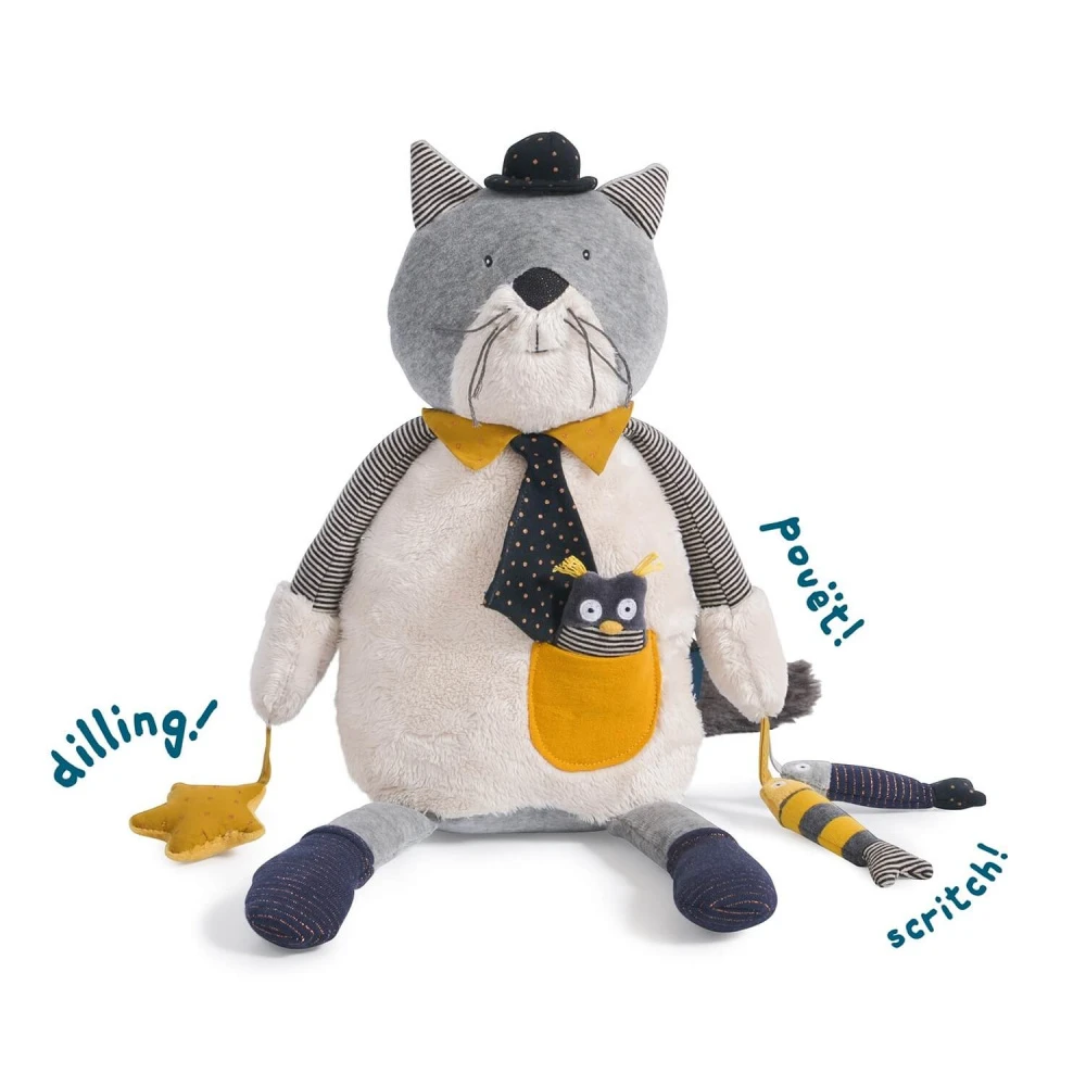 Moulin Roty Grande Peluche D'activités Chat Fernand Les Moustaches