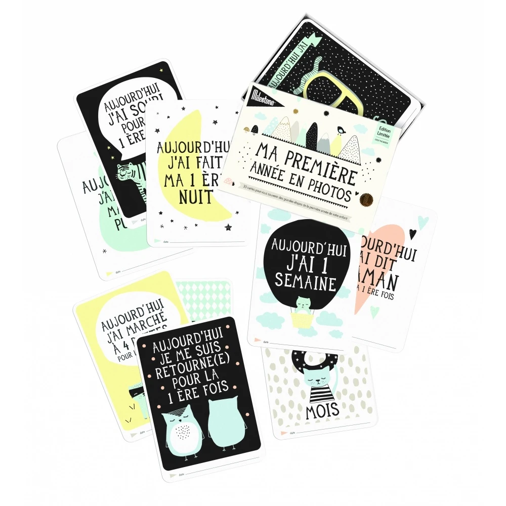 MILESTONE Cartes Photos Souvenirs Ma Première Année Over The Moon – Image 4