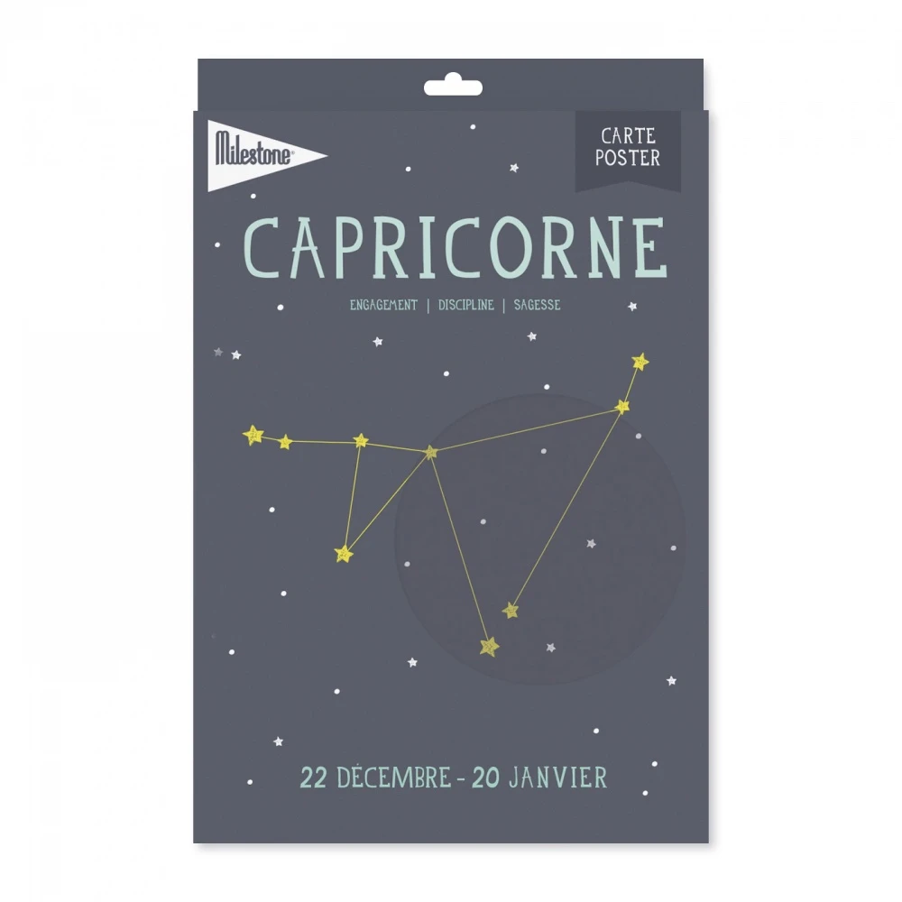 MILESTONE Affiche Poster Astrologique Capricorne