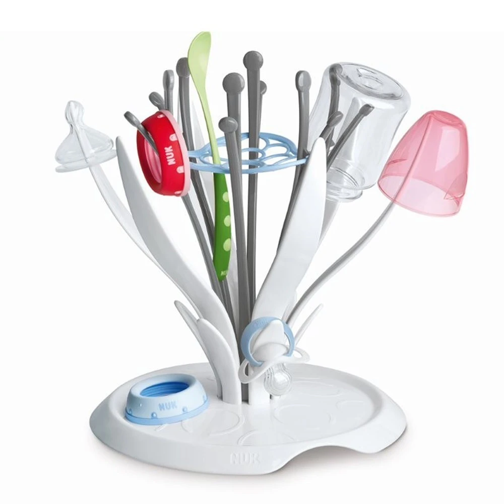 NUK Égouttoir à Biberon Flowers Gris