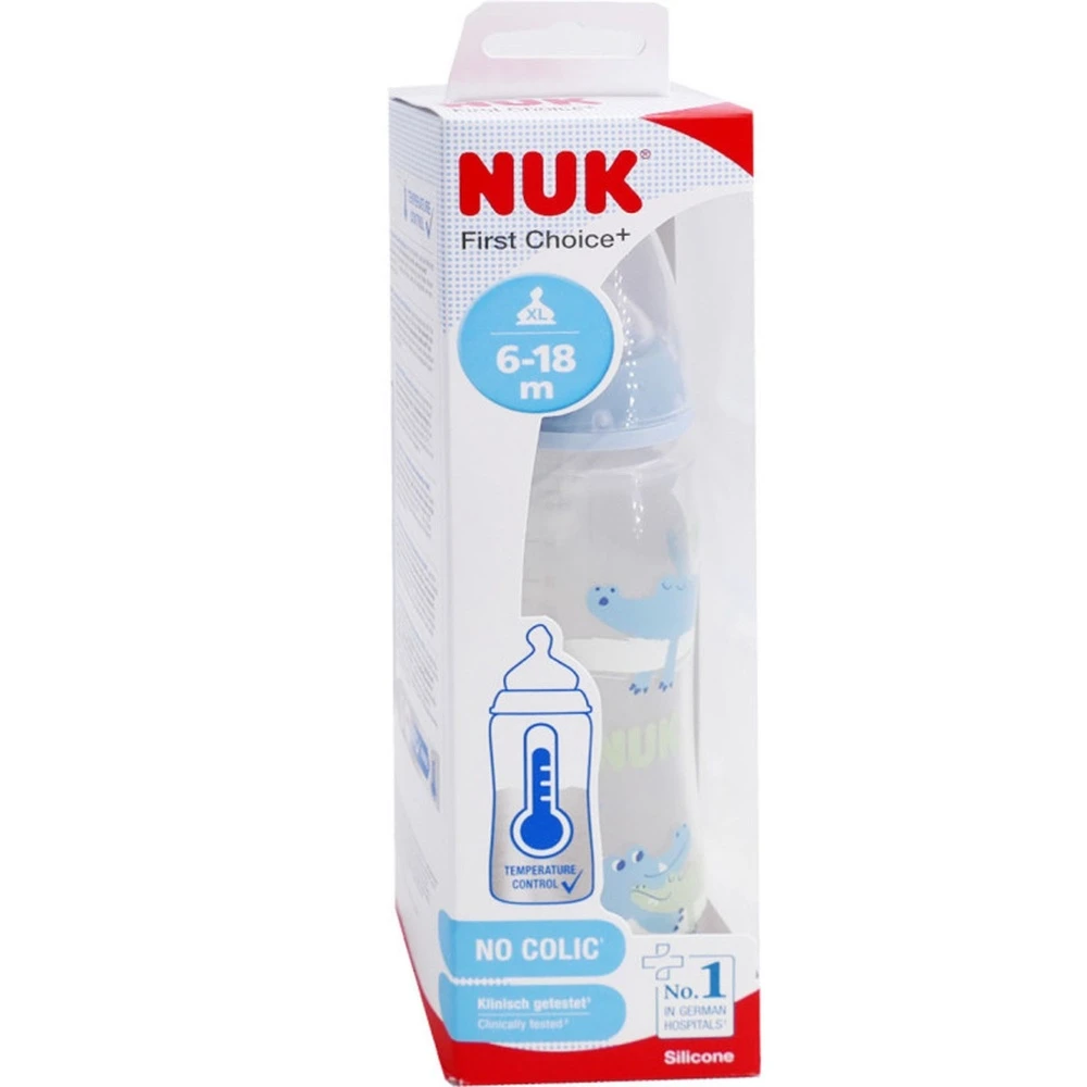 NUK Biberon Fc+ Tc 360ml Silicone 6-18m Xl Garçon – Image 2
