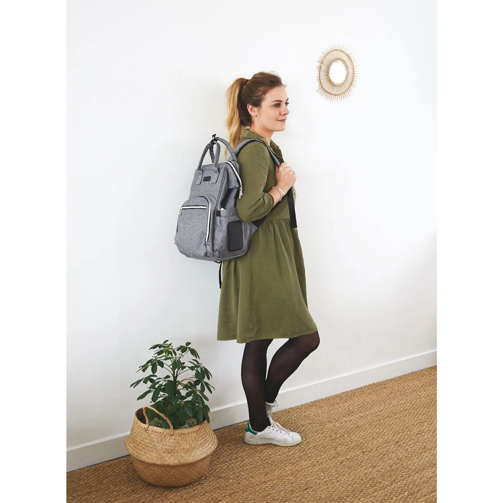 Sac à Dos à Langer Gris – Image 8