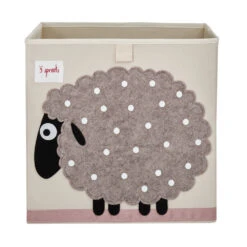 3 Sprouts Cube De Rangement Mouton 33 X 33 Cm