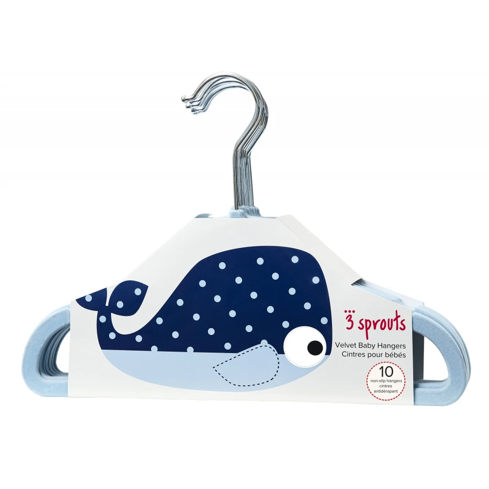 3 Sprouts Lot De 10 Cintres Enfant Baleine