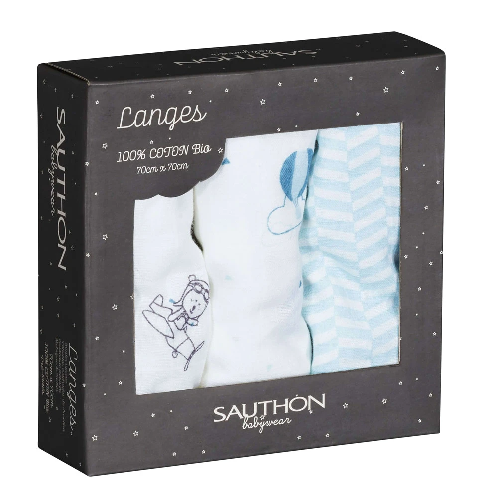 Lot De 3 Langes Bio 70x70cm Lazare