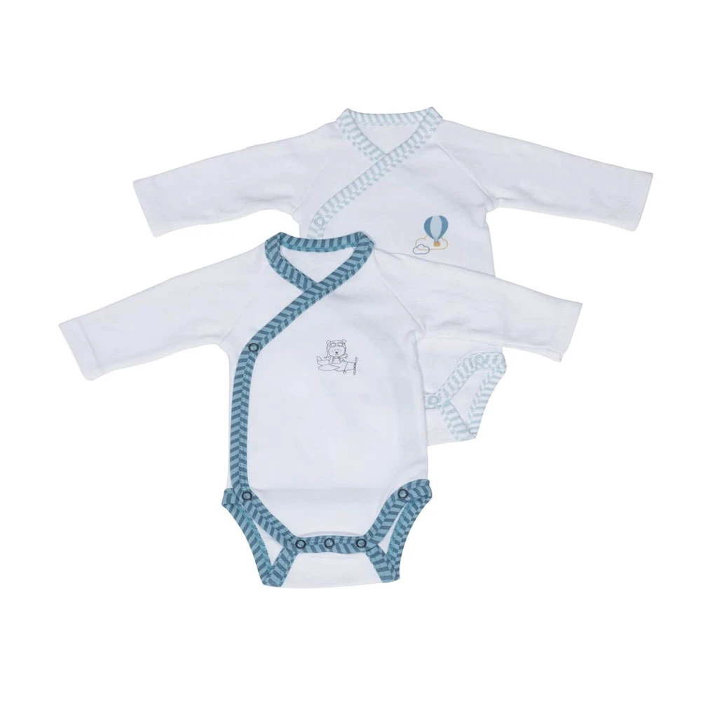 Lot De 2 Bodies Blanc Et Bleu Naissance Lazare