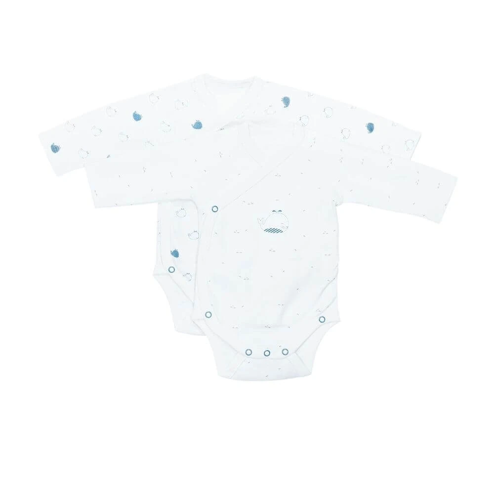 Lot De 2 Bodies Blanc Et Bleu Naissance Blue Baleine – Image 3