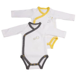 Lot De 2 Bodies Gris/jaune Naissance Babyfan